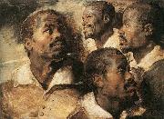 Peter Paul Rubens Four Studies of the Head of a Negro France oil painting artist